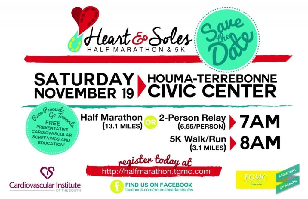 Register for the Houma Heart & Soles Half-Marathon & 5K